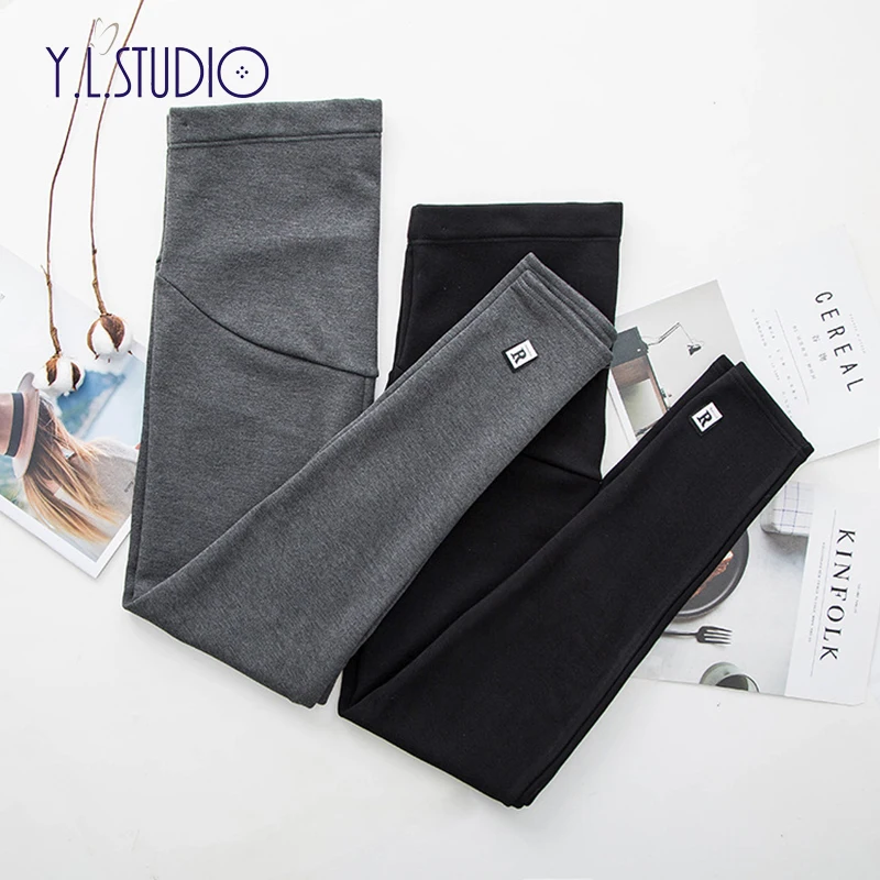 Для беременных штаны на флисе зима pantalon para embarazada теплые хлопковые леггинсы