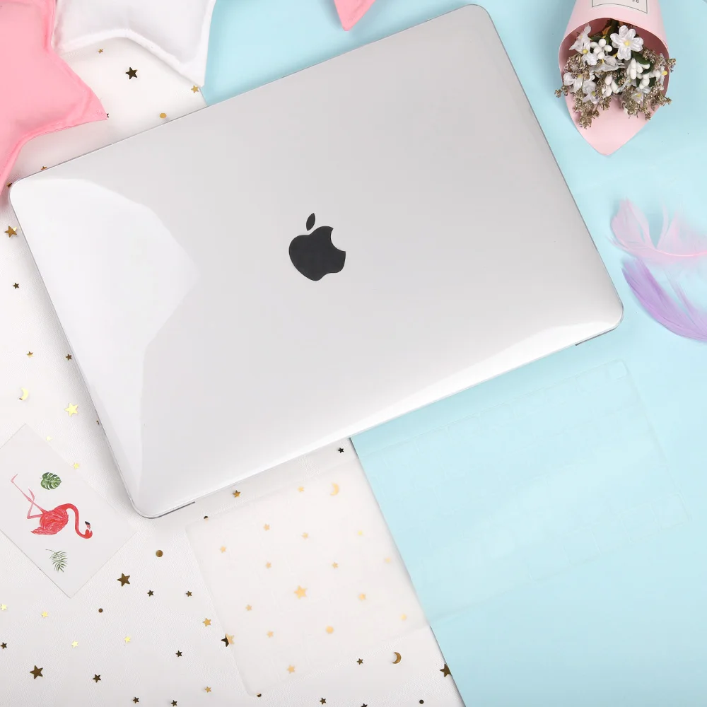 Clear Кристально прозрачный жесткий чехол для защиты Macbook Pro 13 15 Pro 16 Touch Bar A1706 A1707 A1990 Air 13 Touch ID A1932 - Цвет: Clear