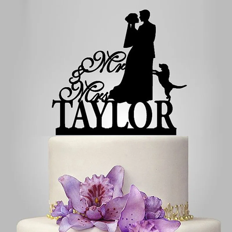 2017 реальный бросился Персонализированные Акриловые Сладкие Пары свадебный торт