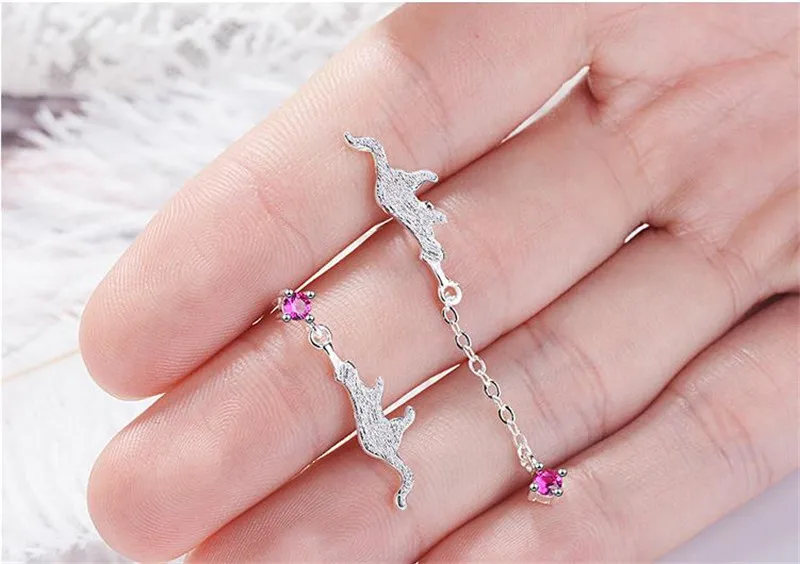 TJP Роскошные Кристальные фиолетовые серьги-гвоздики для девочек ювелирные