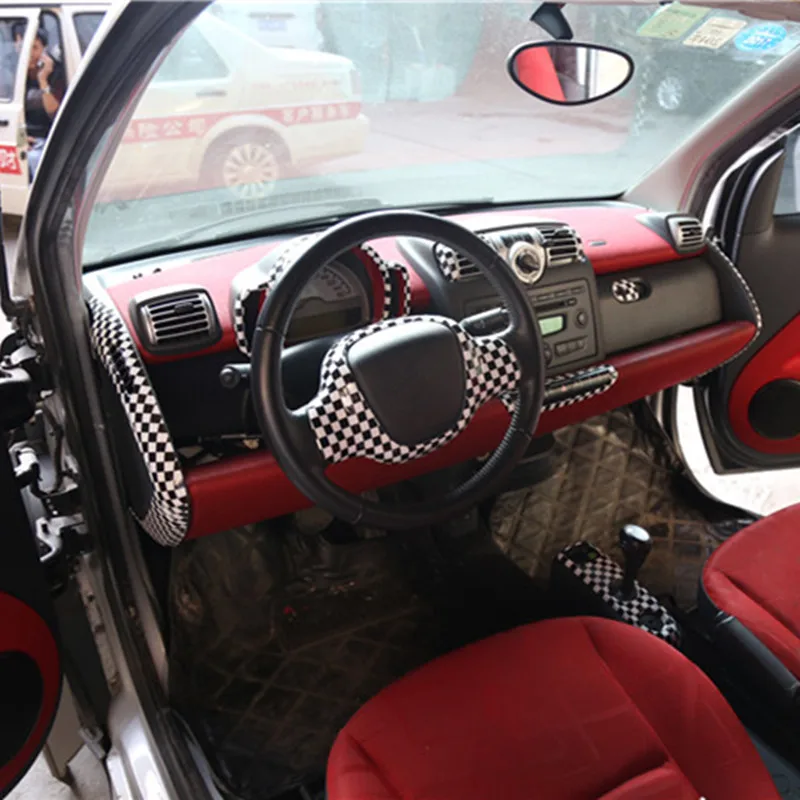 Для Smart Fortwo Forfour 2009 2014 украшение интерьера автомобиля Стайлинг Аксессуары черно