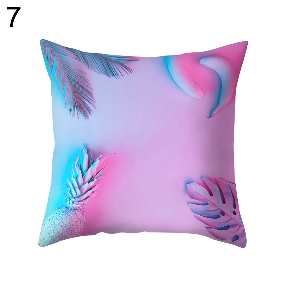 

Pink Leaf Plant Square Throw Pillow Protector Case Cushion Cover Bedding Article Fashion