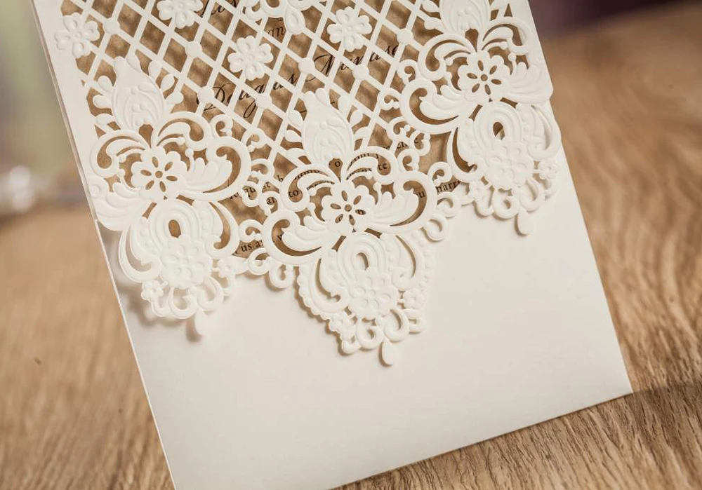 1 шт. кружевные приглашения для свадьбы | Дом и сад