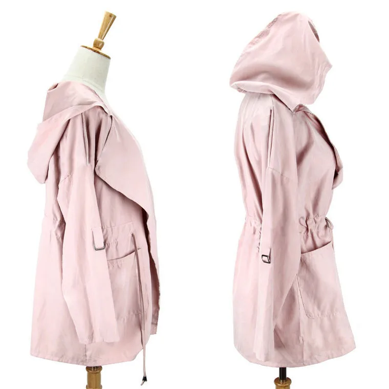 Женская куртка осеннее пальто с длинным рукавом и капюшоном повседневная