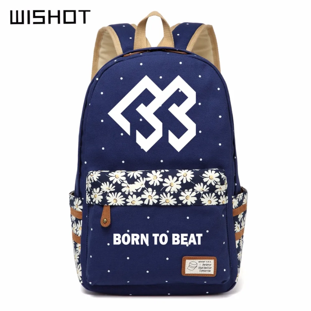 WISHOT kpop btob рюкзак для женщин и девочек Холщовая Сумка с цветами волнистые рюкзаки