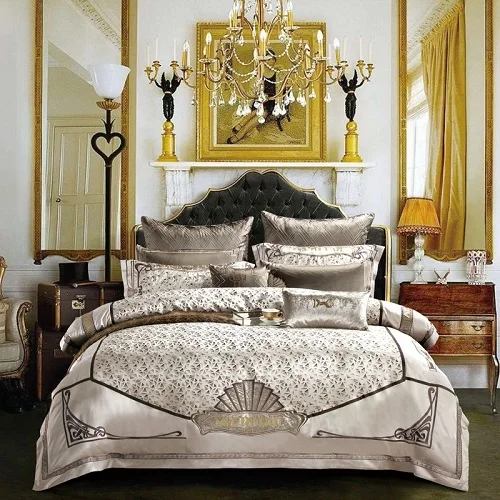 bedding set 2 4/6/10 шт. Премиум жаккардовая Роскошное Одеяло Набор гладкое постельное белье набор queen King size хлопок простыня-покрывало шлемы для подушек - Цвет: bedding set 2