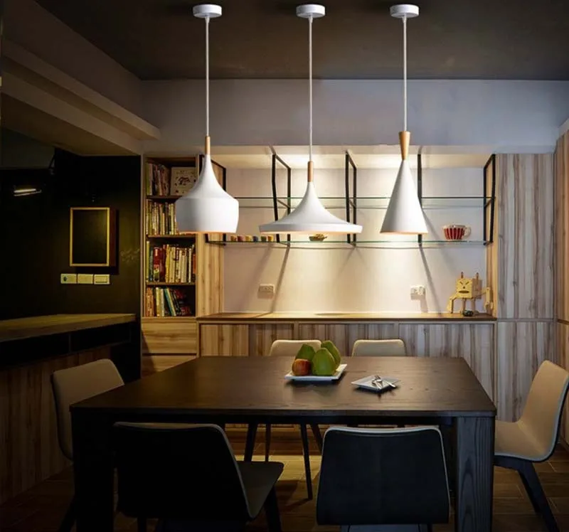 Британский дизайн черный белый медный абажур высокий толстый широкий подвесной