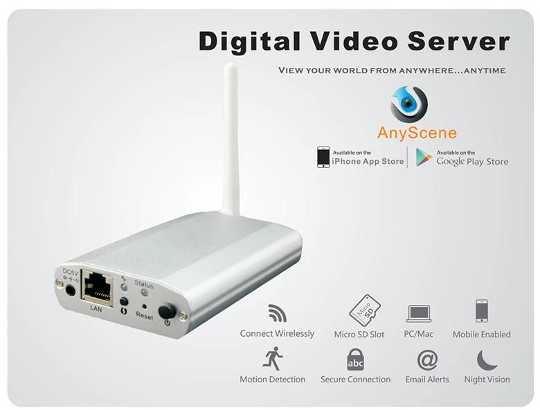 Беспроводная аналоговая камера для IP конвертер для камеры аудио передатчик слот карты Micro SD max 128G wifi p2p CCTV цифровой видео сервер
