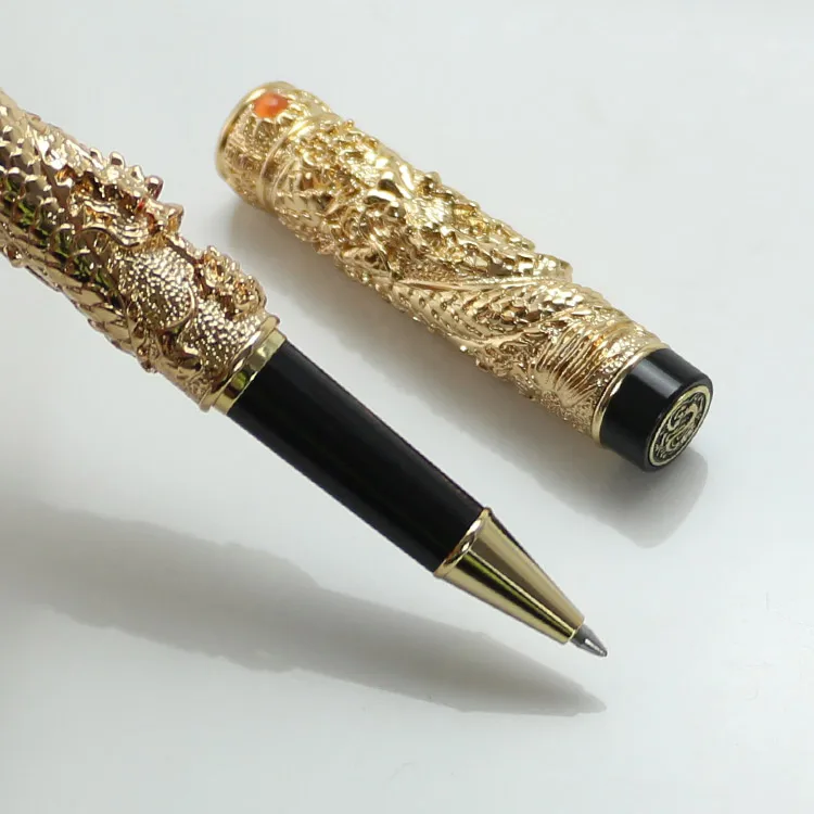 JINHAO Gary серебристая золотая 3 цвета два дракона игра жемчуг дракон резной роллер
