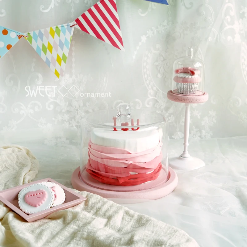 Круглый поднос для торта с куполом из поликарбоната инструменты украшения