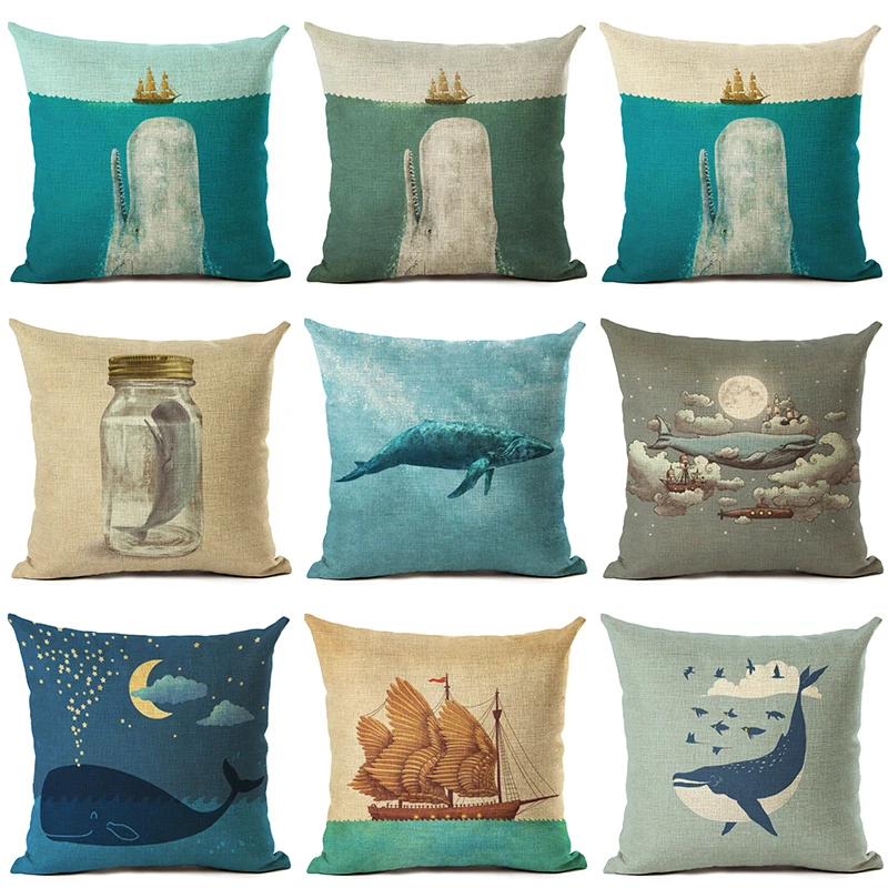 Модный стиль мультяшный КИТ наволочка для подушки домашний декор квадратный