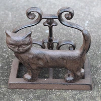 rustic cat cast iron standing napkin holder european home table bird fork spoon metal tissue paper holder business card holders