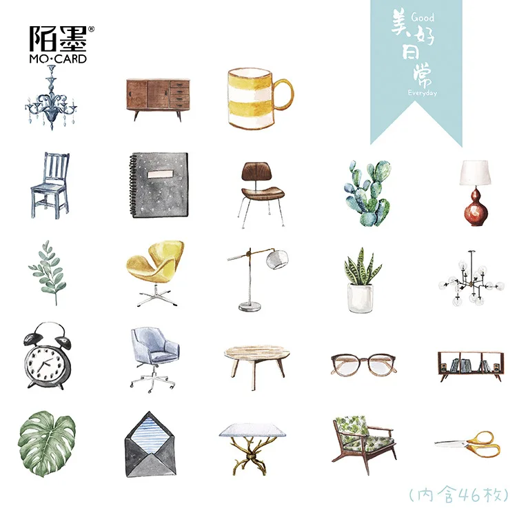 Good Everyday Decorative Stickers set Adhesive mini DIY Decoration Diary Box Package | Канцтовары для офиса и дома