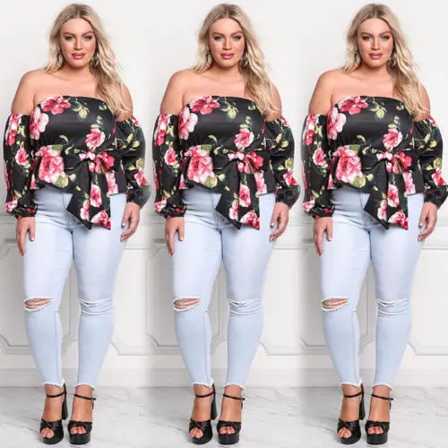 Горячая Мода 2017 Летняя женская цветочная Повседневная Свободная блузка с