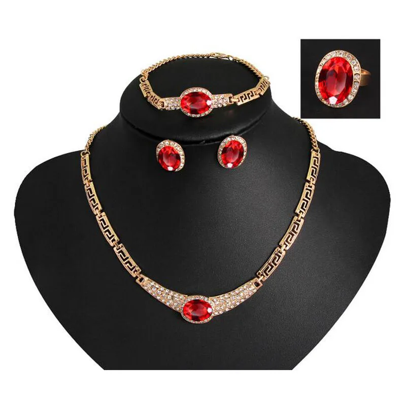 Винтажный комплект из жёлтого и золотого камня прозрачного кристалла|fashion jewelry