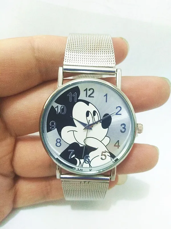 

Mickey Women's Watches Round Dail Luxury Silver Clock Reloj Classic Casual Alloy Fashion Casual Quartz Wristwatch luxury