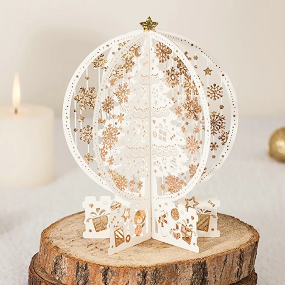 Thanks To the Girlfriend Bronzing cardHollow christmas 3d card fashion Crystal Ball Card birthday gift cards hot | Дом и сад