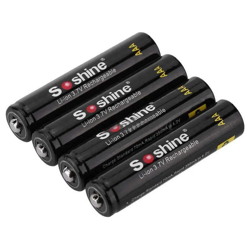 Soshine 4 шт 3 7 V AAA 10440 350mAh с прозрачной коробкой литий ионная батарея|Перезаряжаемые