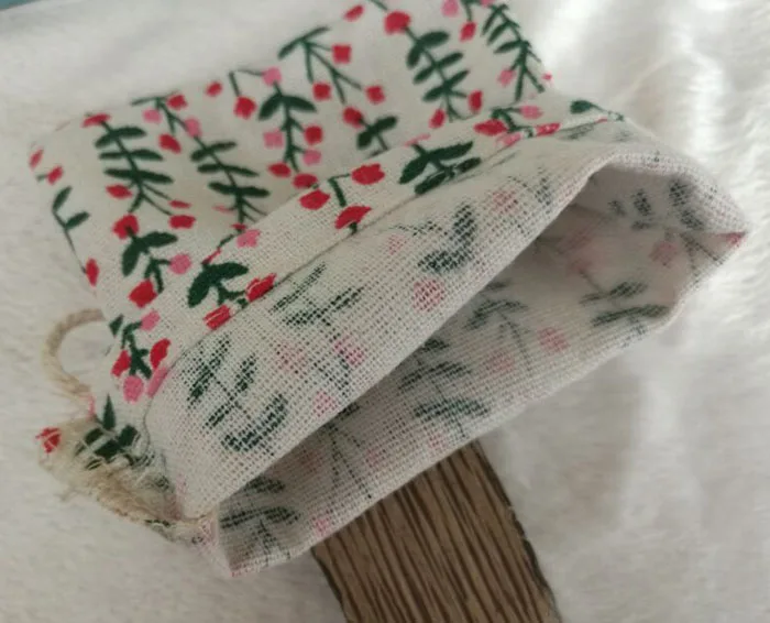 Маленькая Льняная сумка для макияжа 8x10 см(" x 4") Упаковка из 50 сережек кольцо Ожерелье заклепки подарочная сумка