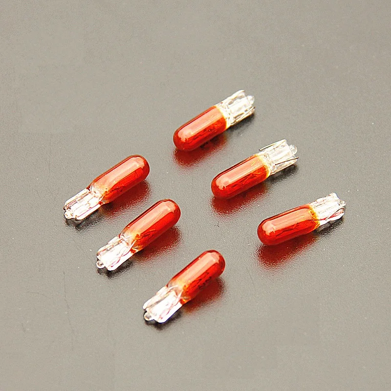 100 шт 286 T5 DC 12V 1,2 W W1.2W W2x4.6d автомобильный клиновидный приборный светильник T5 стеклянный автомобильный светильник