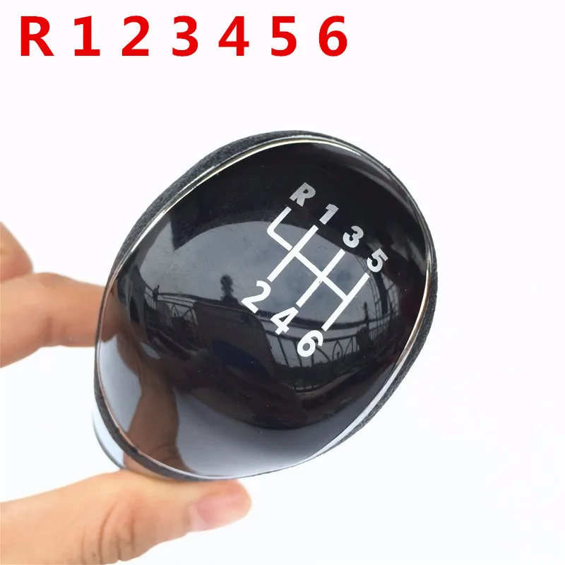 Black Cap 6 Speed 5/6 Скорость MT ручка переключения передач для Ford Focus MK2 MK3 Fiesta MK7 Transit подключения Kuga C-max FL B-max S-max аксессуары для стайлинга автомобилей - Название цвета: Black Cap 6 Speed