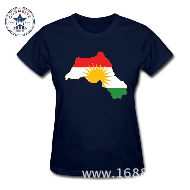 NO5 Модная футболка женская забавная Kurdistan карта с флагами хлопковая футболка женская летняя топ Удобные с короткими рукавами футболка - Цвет: NO5