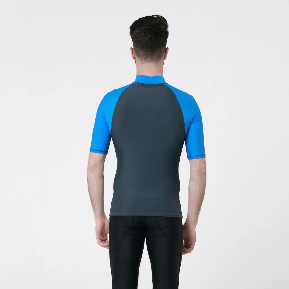 Men's Anti-UV Windsurf Diving Suit Swimwear Surf Shirts Short Sleeve Rash Guard Swimming Snorkeling Wetsuit Male Top Shirt | Спорт и