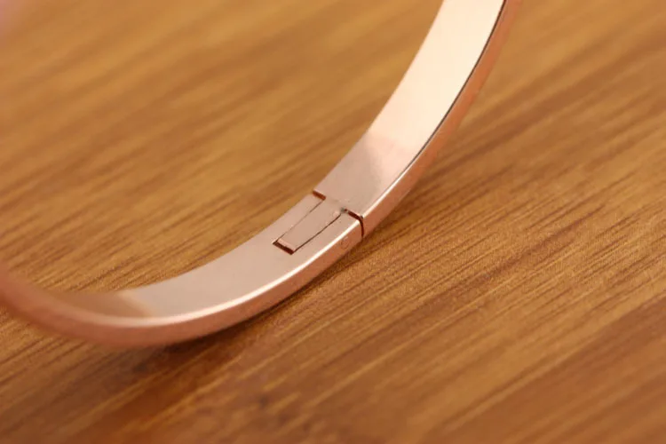 Простые Модные Роскошные браслеты из розового золота в стиле панк для влюбленных