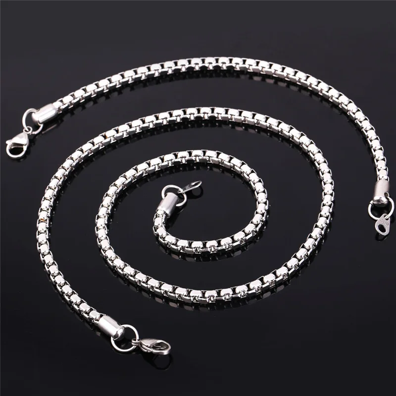 Мужской ювелирный комплект из цепочки и браслета нержавеющей стали | Украшения