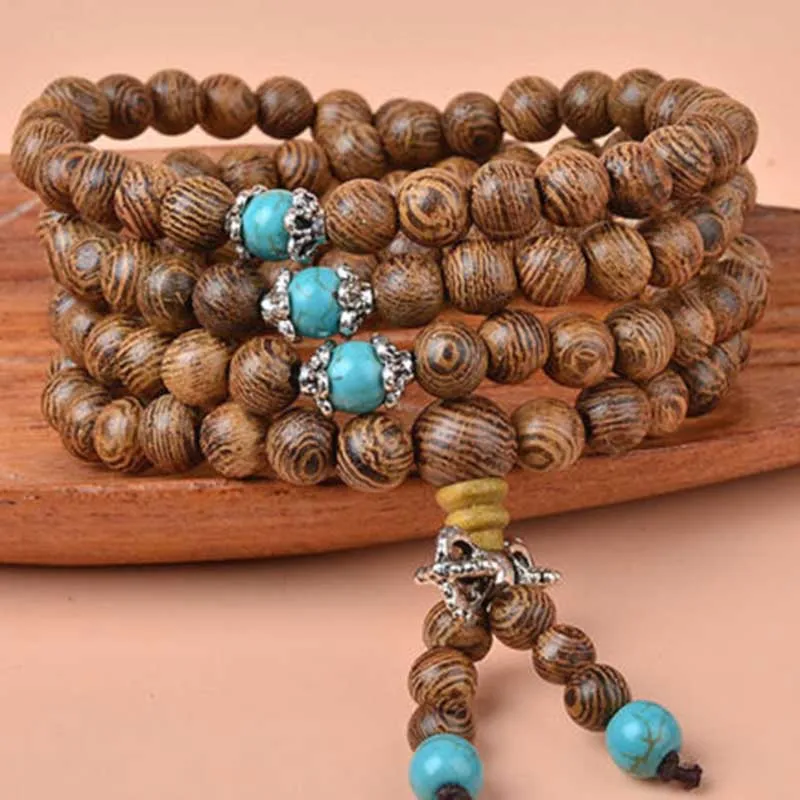 Браслеты 108 бусины 6 мм натуральный буддийские бусы из сандалового дерева Будда
