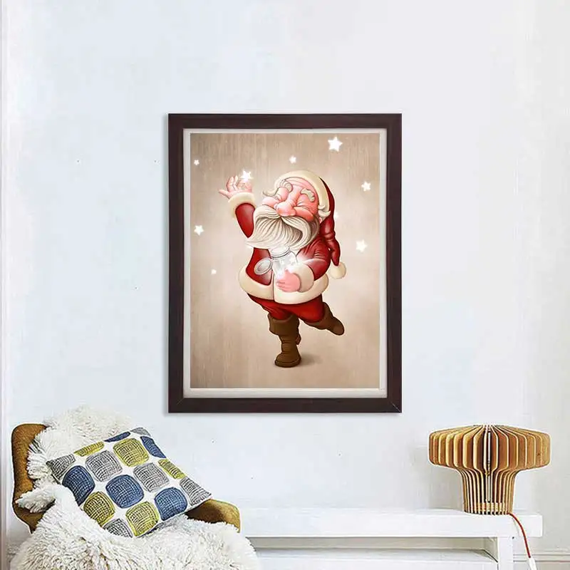 DIY 5D Diamond Painted Santa Claus 3D Painting Cross Stitch Kits circular Diamonds Embroidery Christmas Present | Дом и сад