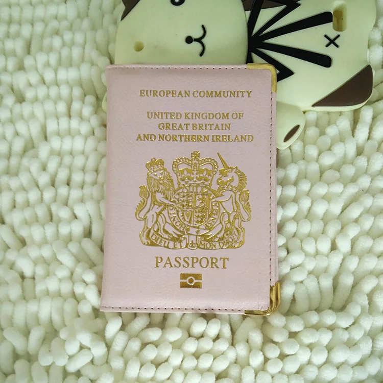 pink Великобритания Обложка для паспорта Великобритания женский чехол для паспорта розовый для девочек Обложка для паспорта - Цвет: pink