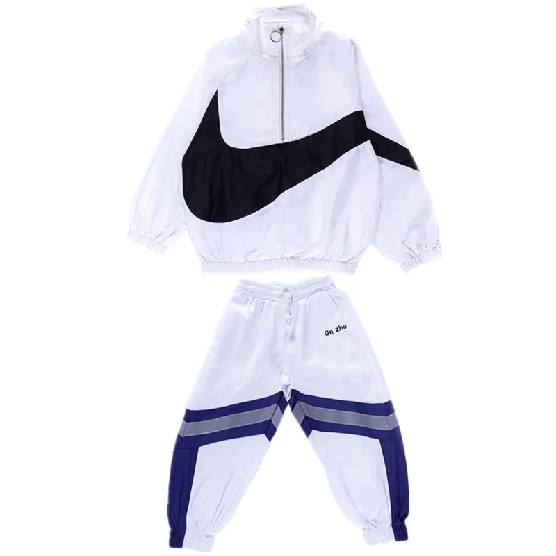 2019 Детский костюм для танцев уличного направления свободные белые Черная