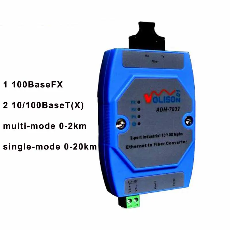 RJ45 Ethernet to Fiber Converter 2 Ports Industrial 10/100Mbps Optic Transceiver Multimode Single mode 20Km | Безопасность и