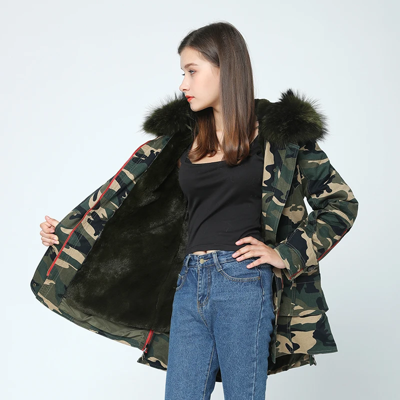OFTBUY 2019 зимняя куртка пальто женская верхняя одежда 100 натуральный мех енота