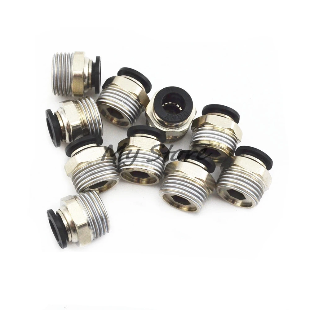 Blcak Высокое качество PC 6 мм-М5 &quot1/8&quot 1/4 &quot3/8&quot 1/2 &quotрезьба Мужская прямая
