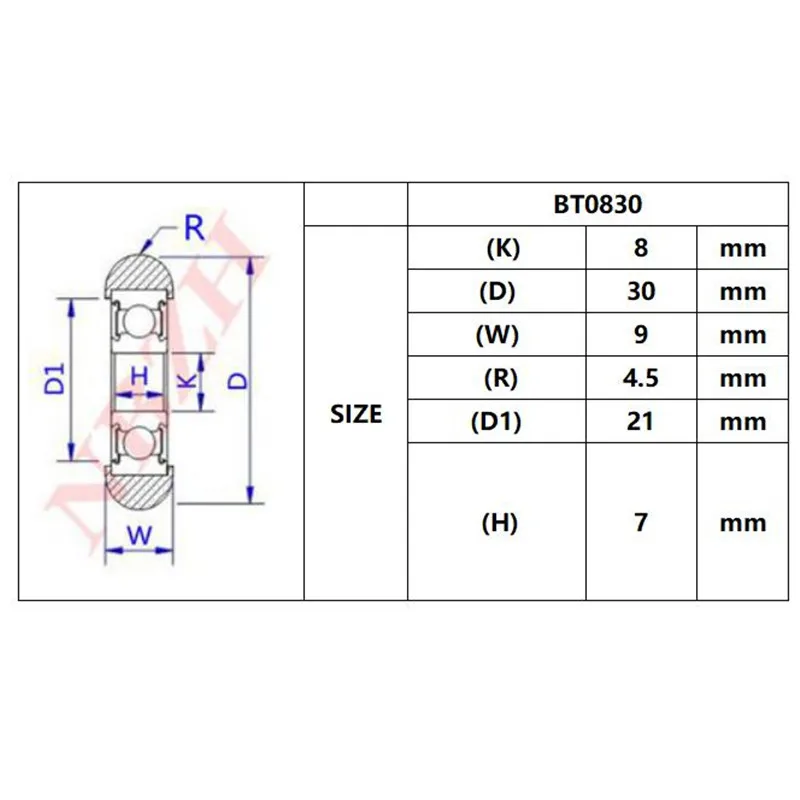 BT0830 608ZZ 608Z 608 нейлоновый подвесной/шариковый подшипник с колесным шкивом для