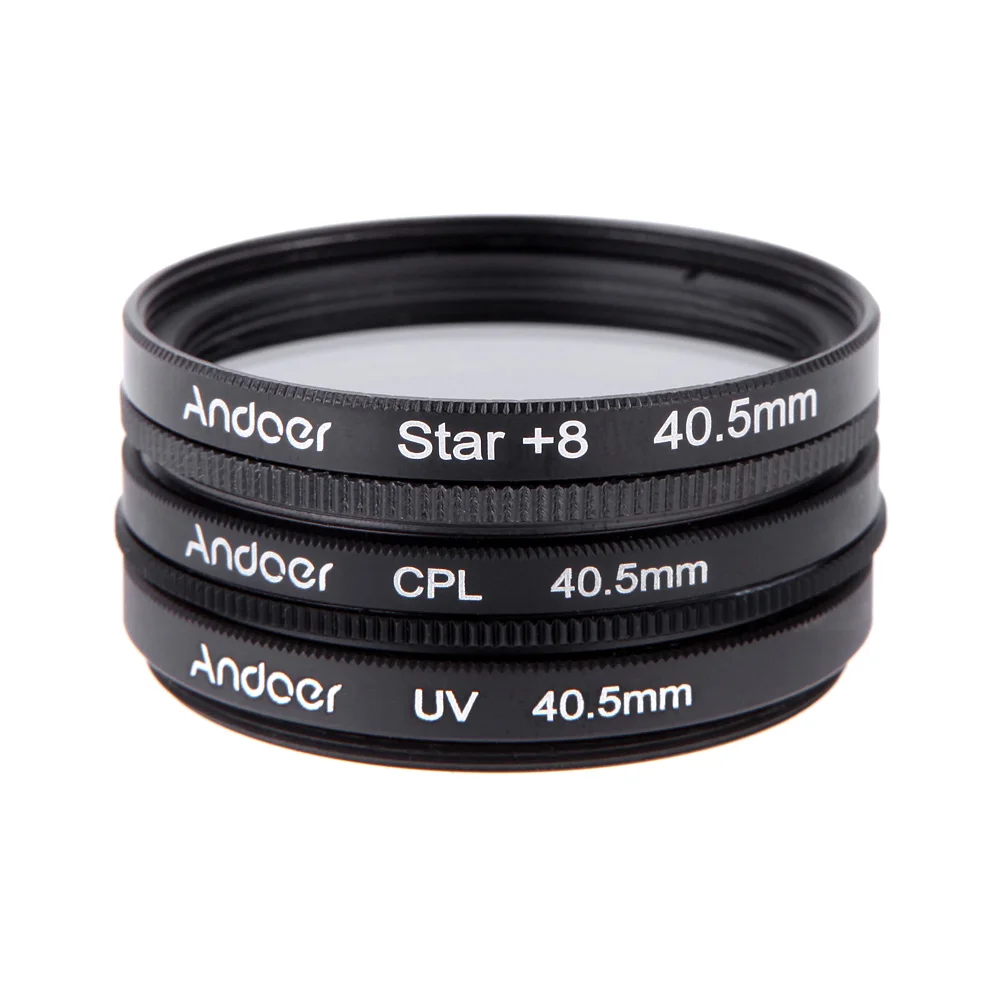 Andoer 40.5mm UV + CPL Star 8-Point Filter Kit Camera Lens Set for Canon Nikon Sony DSLR with Case | Электроника