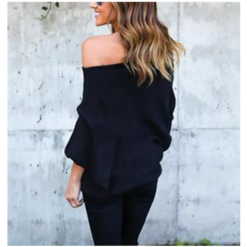 Sexy off shoulder sweater bat sleeve sweaters Top Female Blusa autumn winter casual 2018 new | Женская одежда