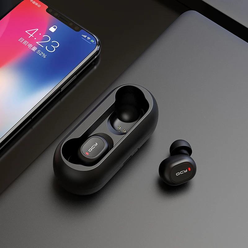 QCY QS1 T1C TWS Bluetooth V5.0 гарнитура спортивные беспроводные наушники 3D стерео наушники мини в ухо двойной микрофон с зарядной коробкой