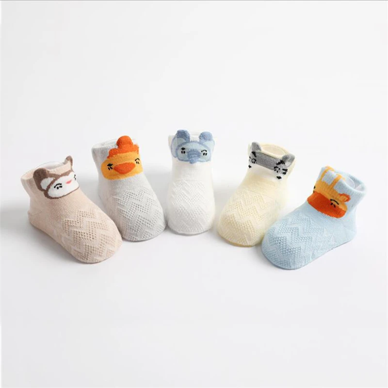 5 пар/компл.. Детские носки летние хлопковые для маленьких девочек бесшовные с