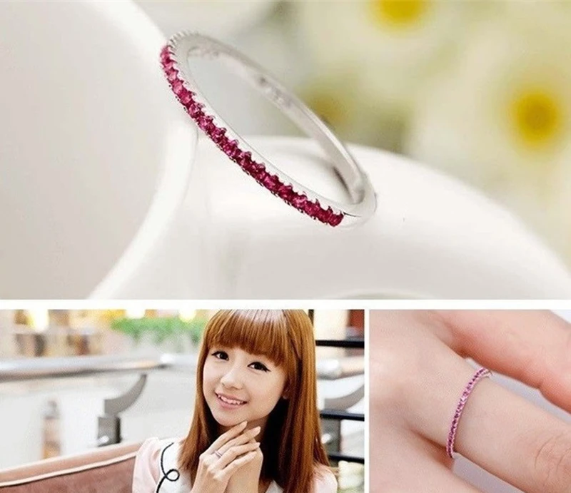 YANHUI Genuine 925 Solid Silver Rings Simple Geometric Round Single Stackable Finger Rings For Women Wedding Jewelry HR086