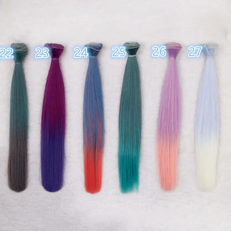 25cm straight hairpieces gradient color hairs doll wig for 1/3 1/4 1/6 BJD DD Chole Wigs handmade Fapai wigs | Игрушки и хобби