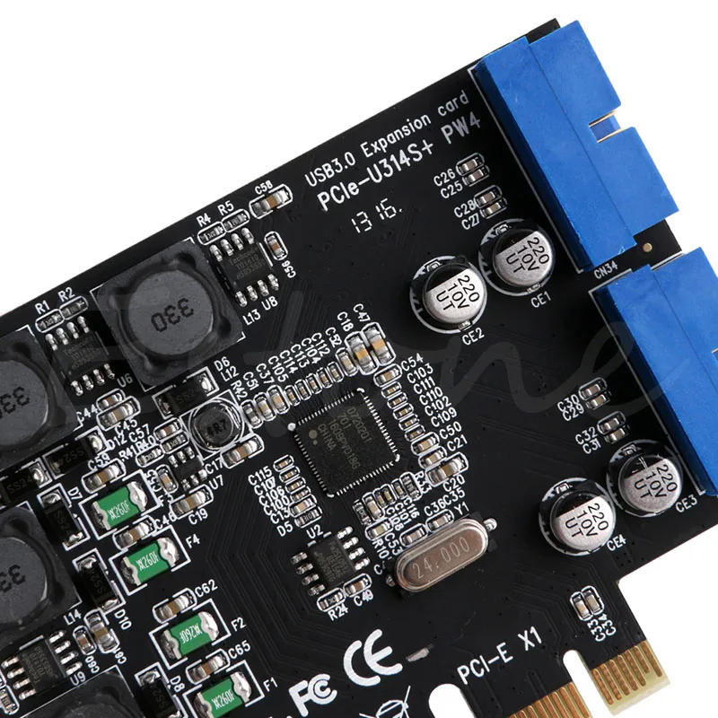 Низкопрофильный кронштейн 5 Гбит/с 2 внутренних порта 19Pin USB 3 0 карта PCI e к 20Pin