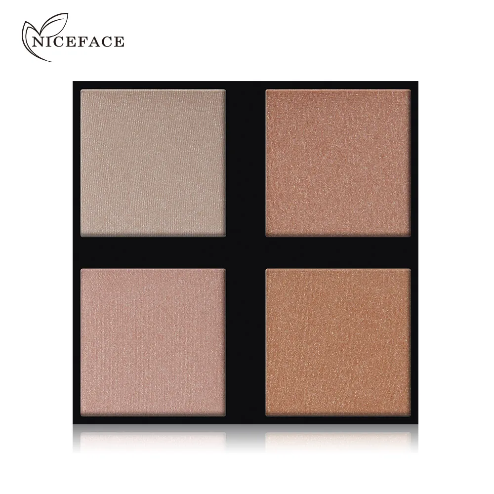 Niceface 4 Colors Concealer Cream Contour Palette Kit Makeup Bronzer Highlighter Powder Trimming Contouring Oil-control Cosmetic | Красота и