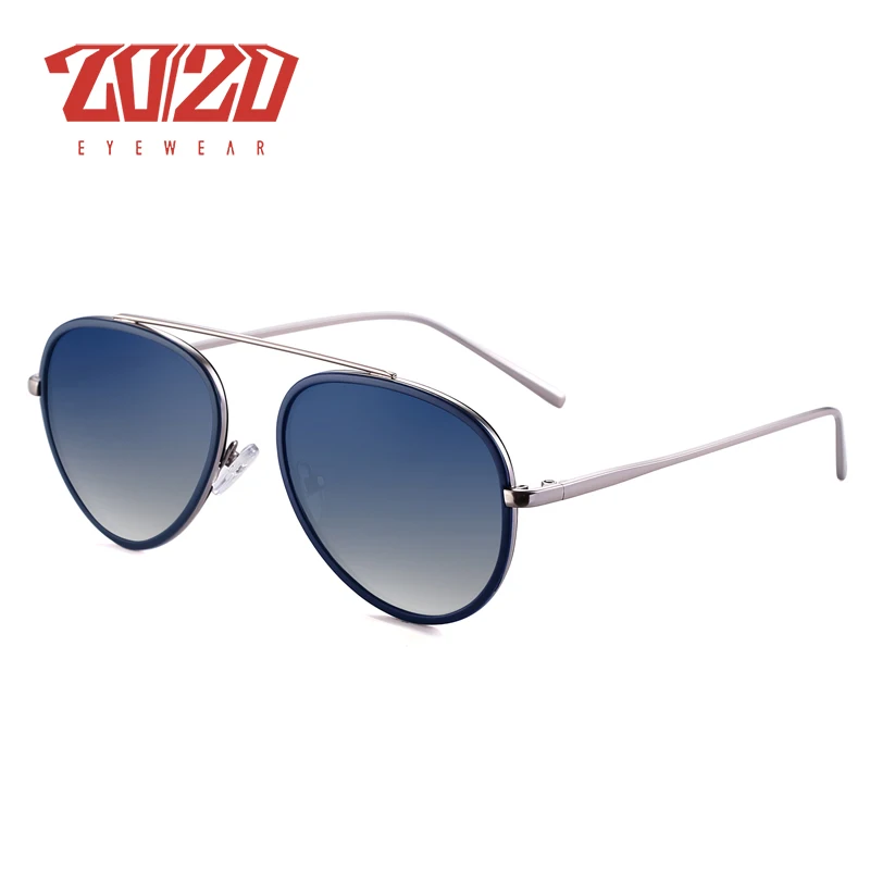 C04GunP-Blue 20/20 Бренд-Дизайн Поляризованные Модные Солнцезащитные Очки Мужчины Водительские Металлические Балки мужские Очки Мужские Очки Очки UV400 Gafas 17077 - Цвет линз: C04GunP-Blue
