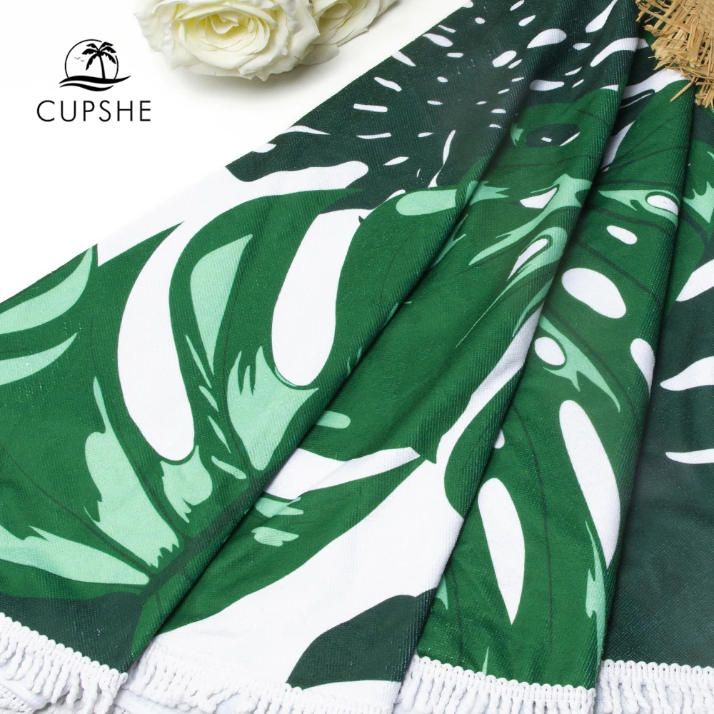 CUPSHE 2019 Для женщин призвание зеленого и белого цвета пальмовых листьев пляжные