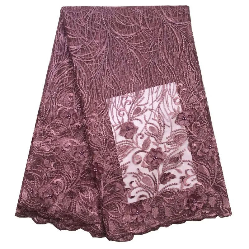 3D цветок с бисером магазин Высокое качество африканские кружевные материалы