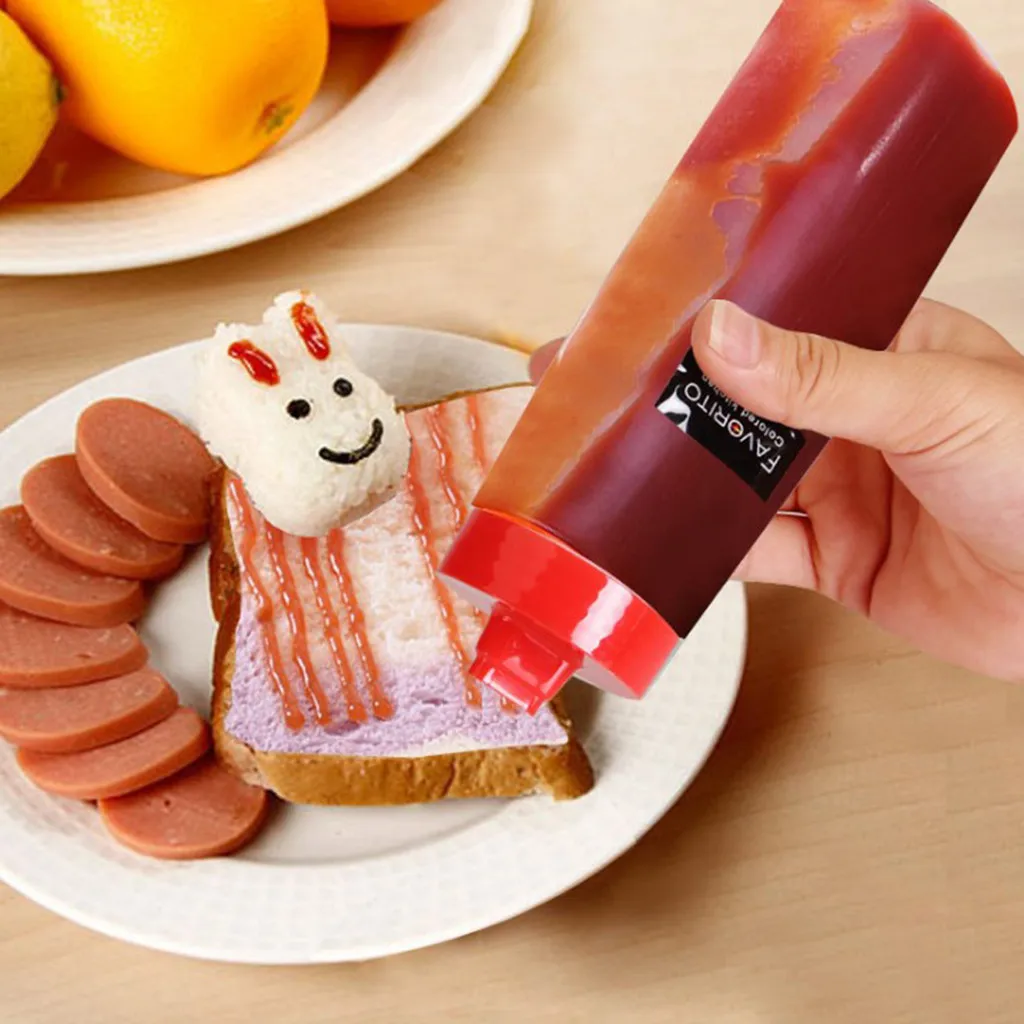 Бытовая Новый 4 отверстие кетчуп соуса бутылка диспенсер с бутылочкой для