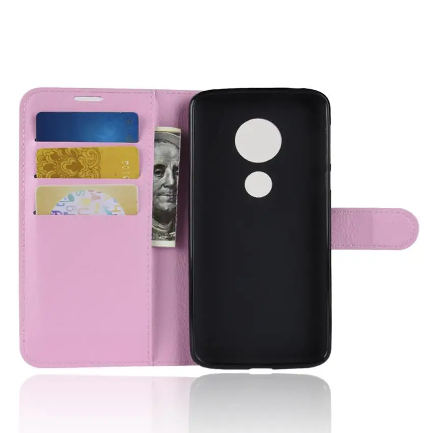 Задняя крышка для Moto E5 Play Plus роскошный кожаный чехол книжка Motorola E5play E5plus с